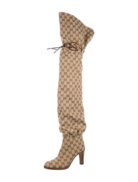 gucci bamboo boots uk|gucci monogram thigh high boots.